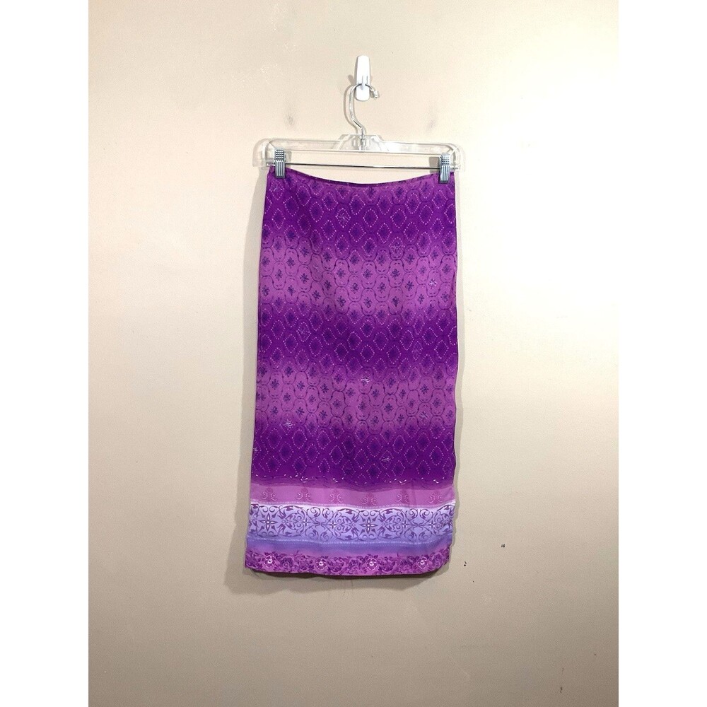 VTG Jonathan Martin Girls Ombre Floral Maxi Skirt 12 Purple Y2K Festival Boho